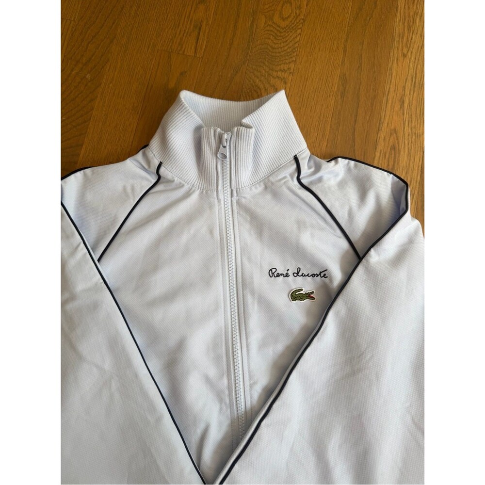 NWT Lacoste Women's Diamond Taffeta Relaxed Fit Track Jacket Phoenix Blue 38 / 6 - Picture 5 of 16